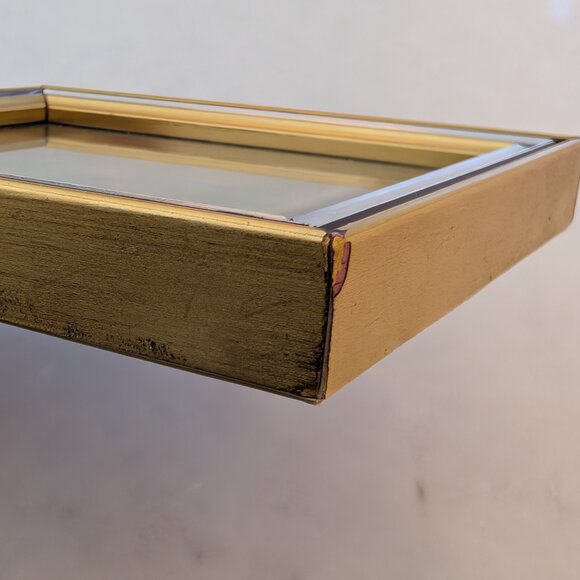 Vintage Italian Gold Leaf Picture on Street with Horse and Carriage - Picture 5 of 7